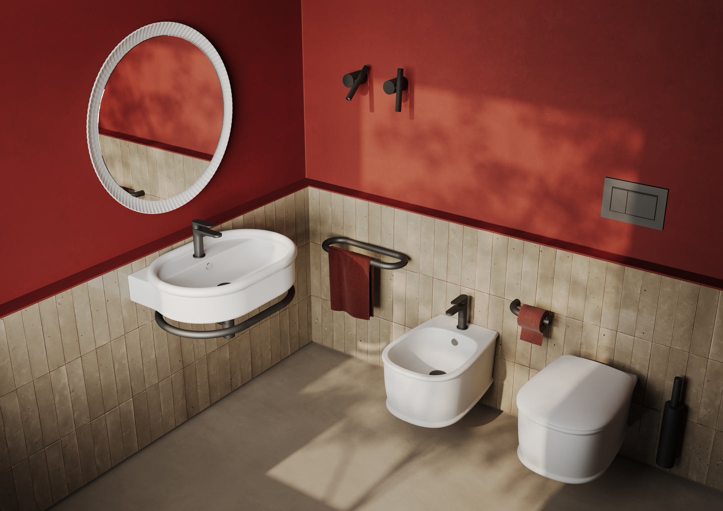 Support porte-serviettes pour lavabos Brera de 65 cm