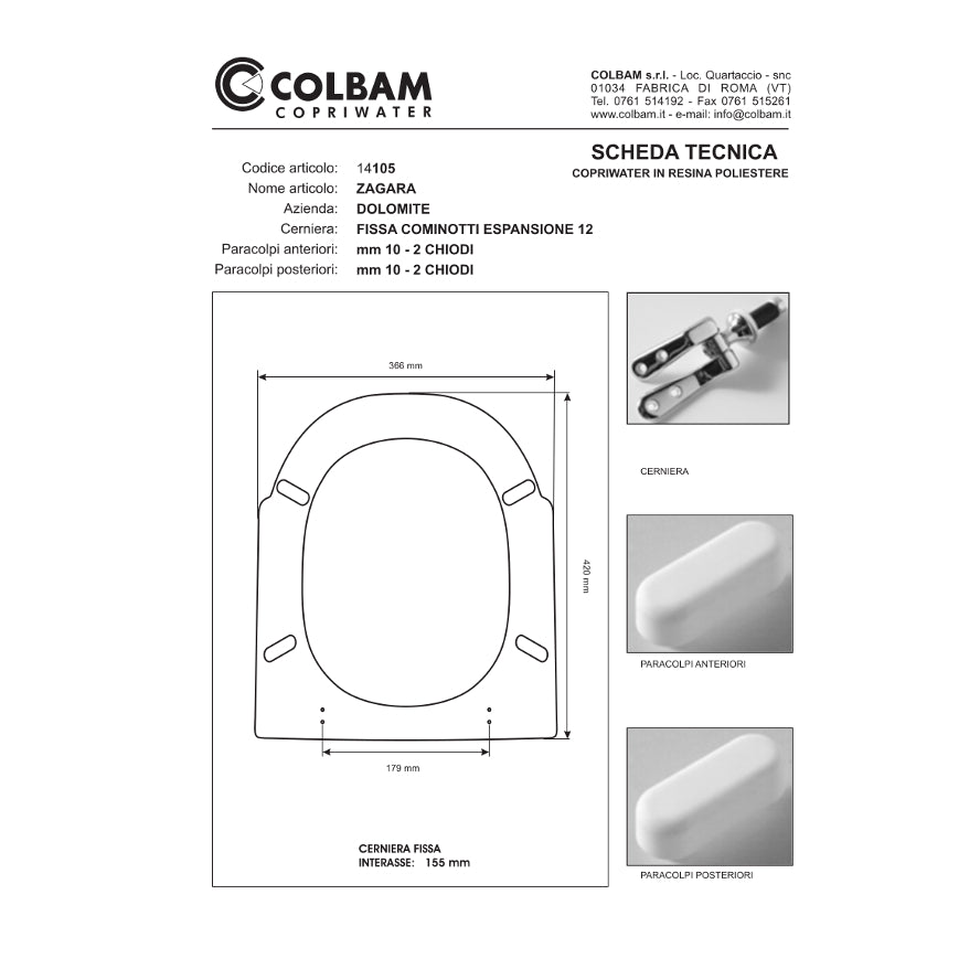 Siège de toilette compatible Zagara