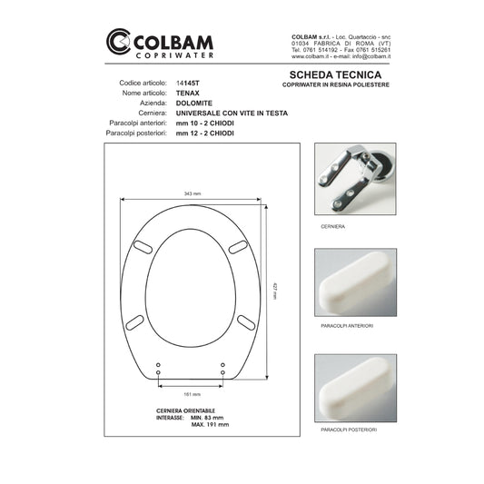 Sièges de toilette compatibles Tenax