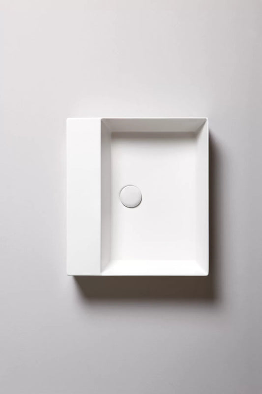 Lavabo appoggio/sospeso senza foro cm 50x45 Elegance Squared