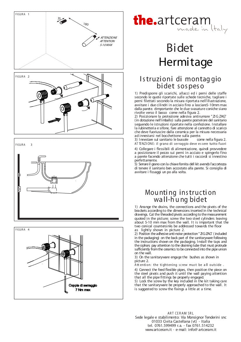 Bidet sospeso Hermitage