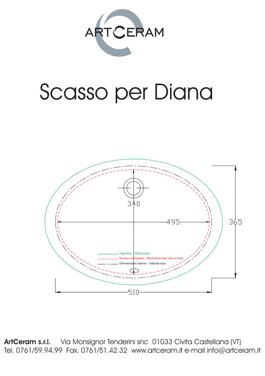 Lavabo sous plan Diana 57x40 cm
