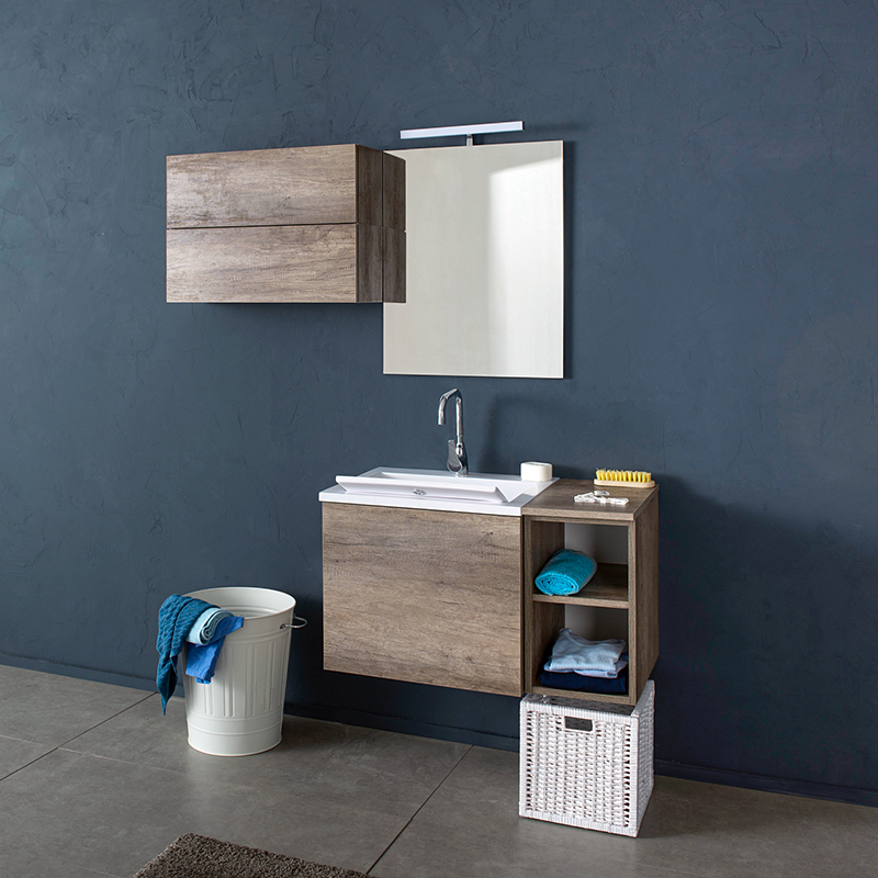 Composizione bagno lavanderia 130 Unika LMC con lavabo Zeus trasformabile in lavatoio