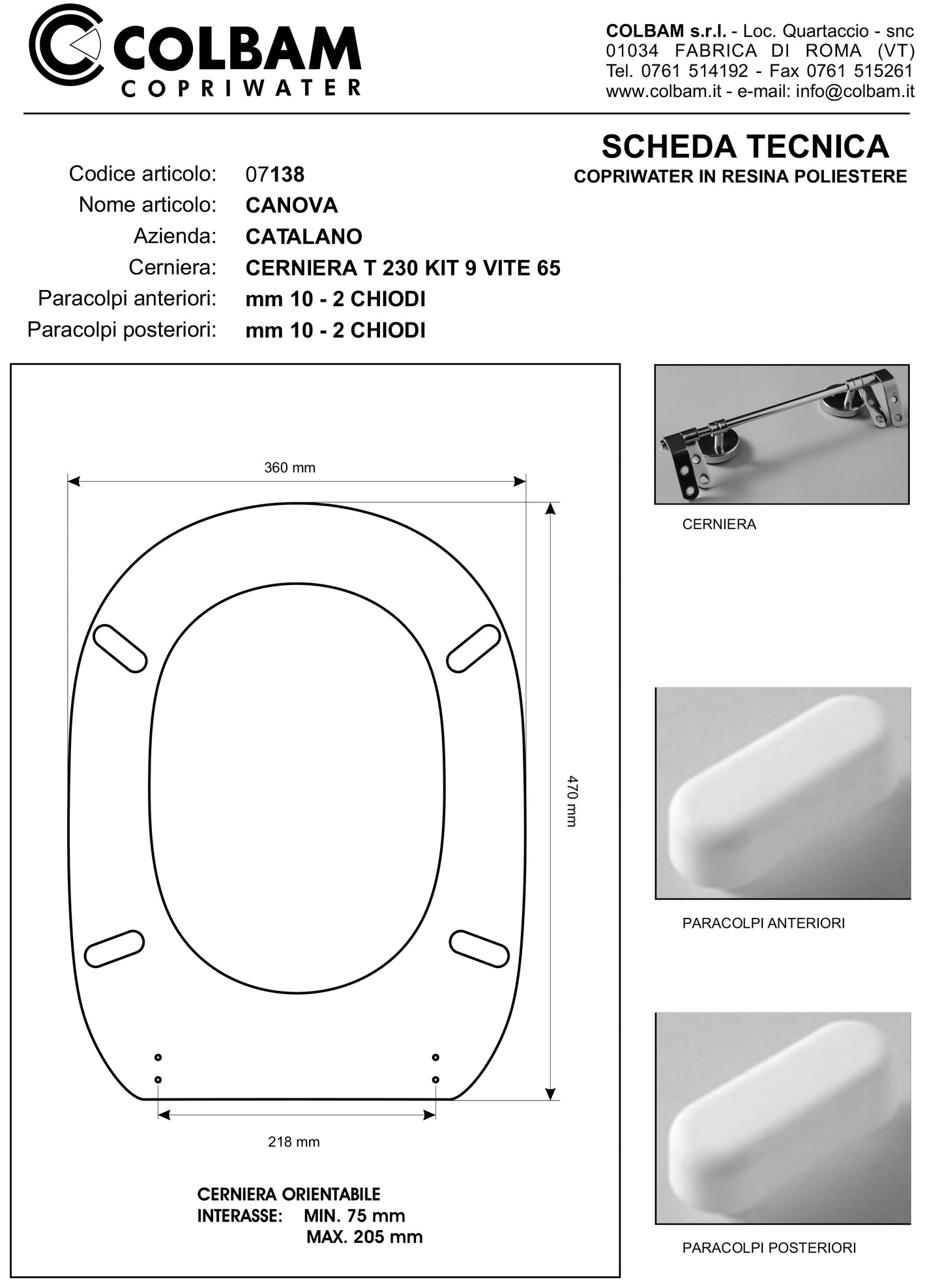 Siège de toilette compatible Canova
