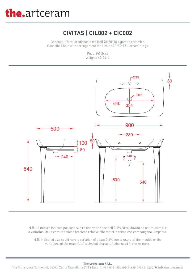 Structure carrée pour lavabo suspendu Civitas