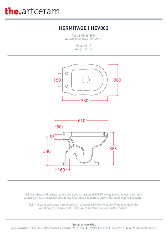 WC sur pied Hermitage + bidet