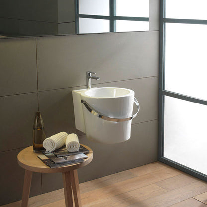 Lavabo mural/à poser de 40 cm avec seau