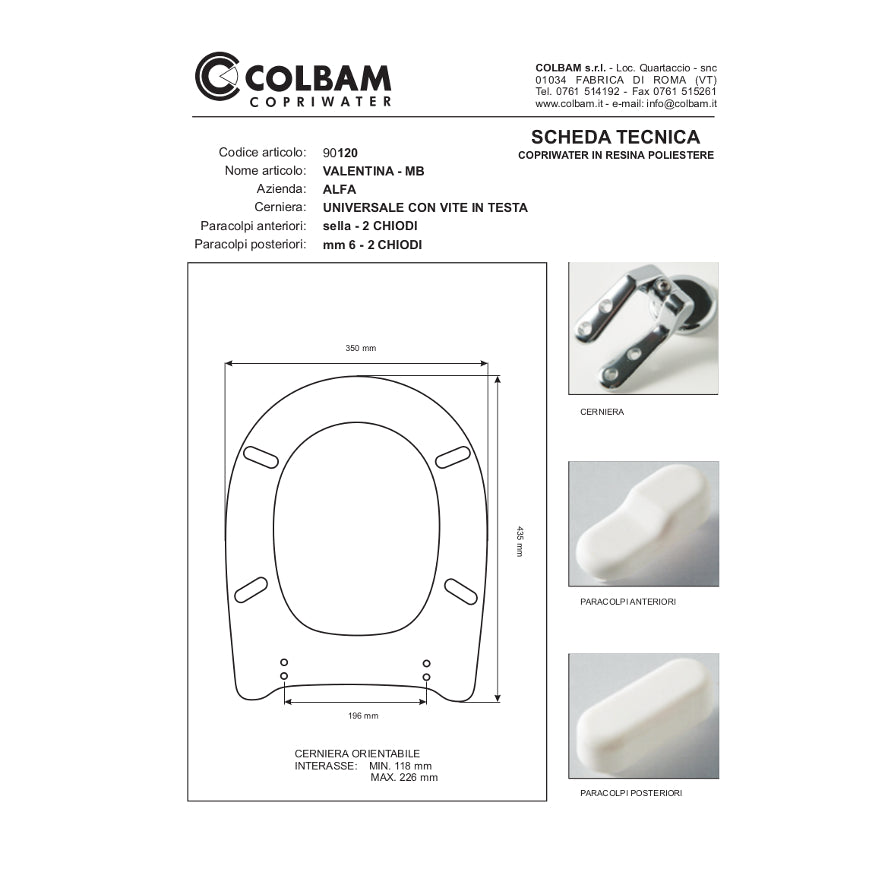 Siège de toilette compatible Valentina/Valentina MB