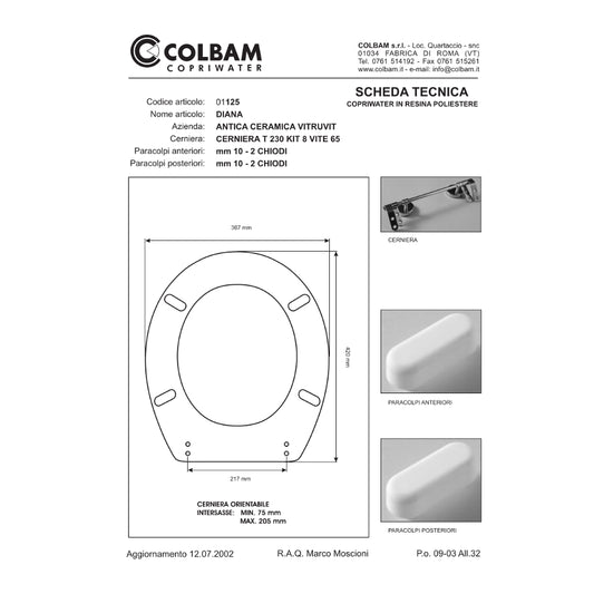 Copriwater Compatibile Diana
