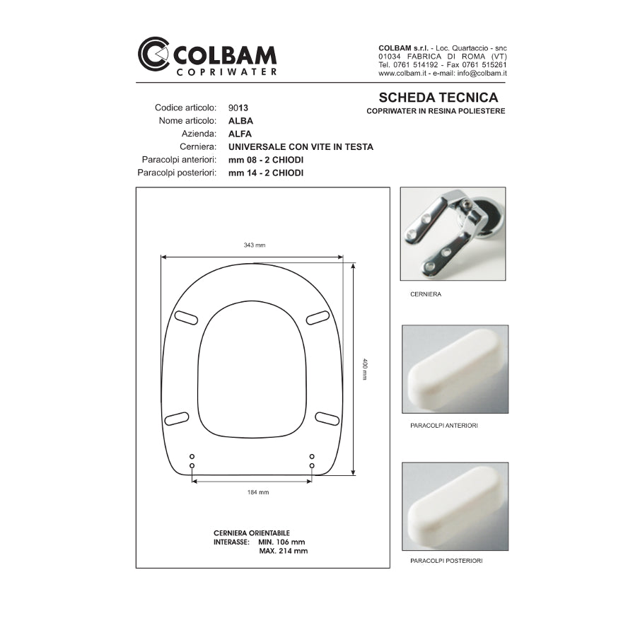 Siège de toilette compatible Alba