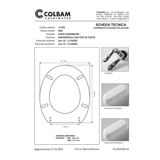 Siège de toilette compatible avec Iris