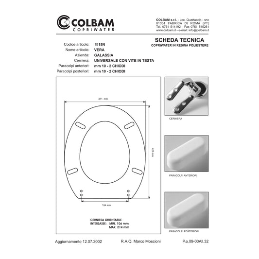 Siège de toilette compatible Vera