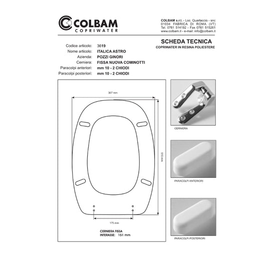 Siège de toilette compatible Italica Astro