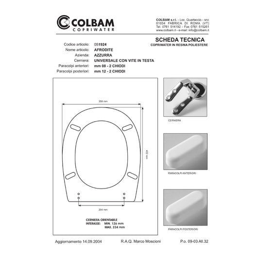 Copriwater Compatibile Afrodite/Midas