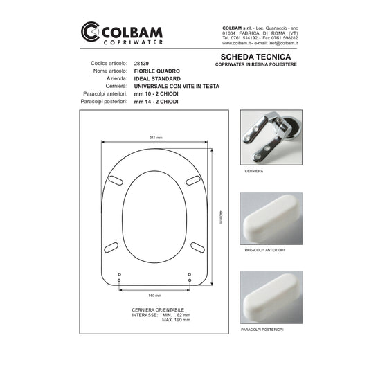 Siège de toilette compatible Fiorile Quadro