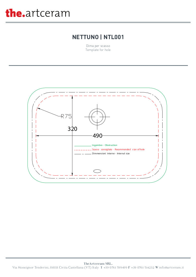 Évier sous plan Nettuno 56x38 cm