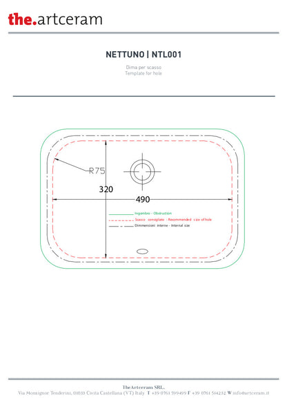 Évier sous plan Nettuno 56x38 cm