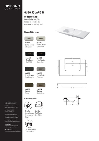 Console intégrée Qubo Square 96 cm