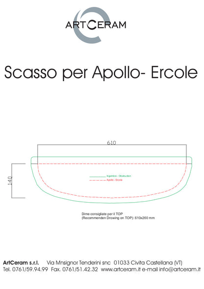 Lavabo semi-encastré Apollo 66x49 cm