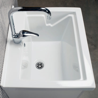 Meuble de buanderie blanc Sirena + carrelage céramique Onda 60x50