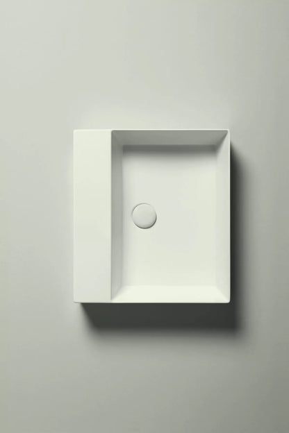 Lavabo appoggio/sospeso senza foro cm 50x45 Elegance Squared