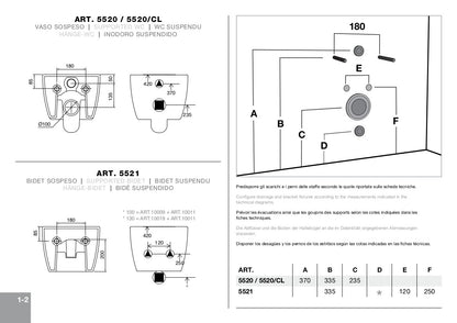 Vaso Wc sospeso cm 50.5x36 Moon Clean Flush