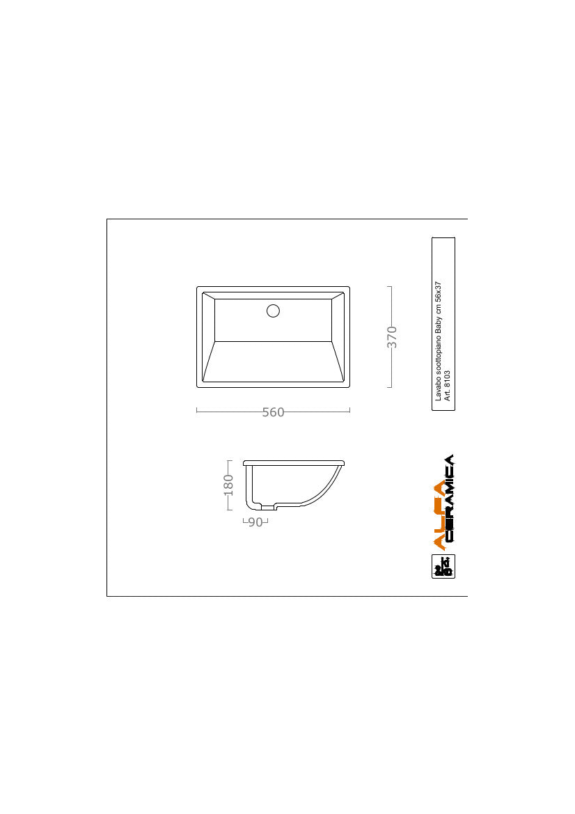 Lavabo sous plan 56x37 cm Bébé