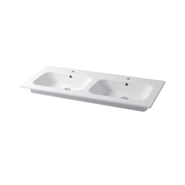 Console encastrée carrée Qubo 121 cm avec double vasque