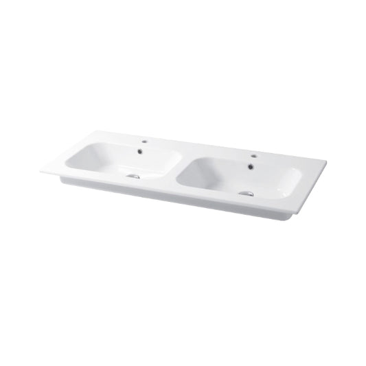 Console de vasque double encastrée Qubo Square 46 121x46 cm