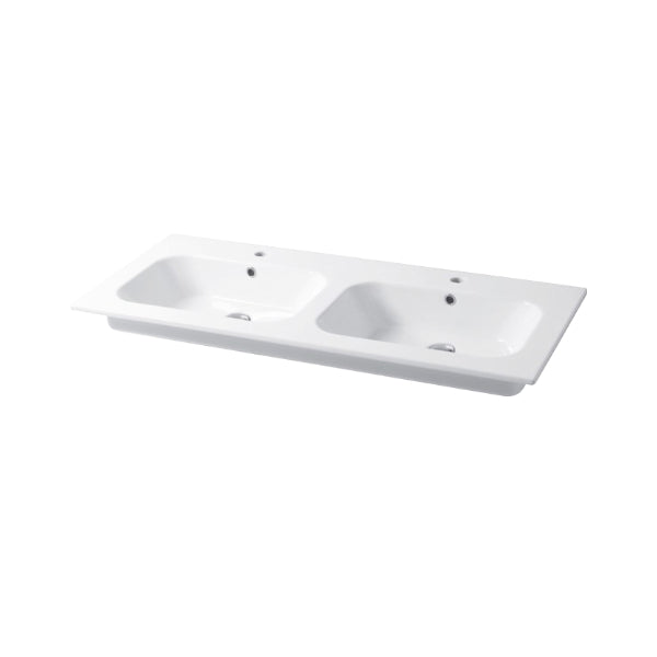 Console encastrée carrée Qubo 121 cm avec double vasque