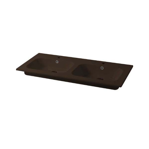 Console encastrée carrée Qubo 121 cm avec double vasque