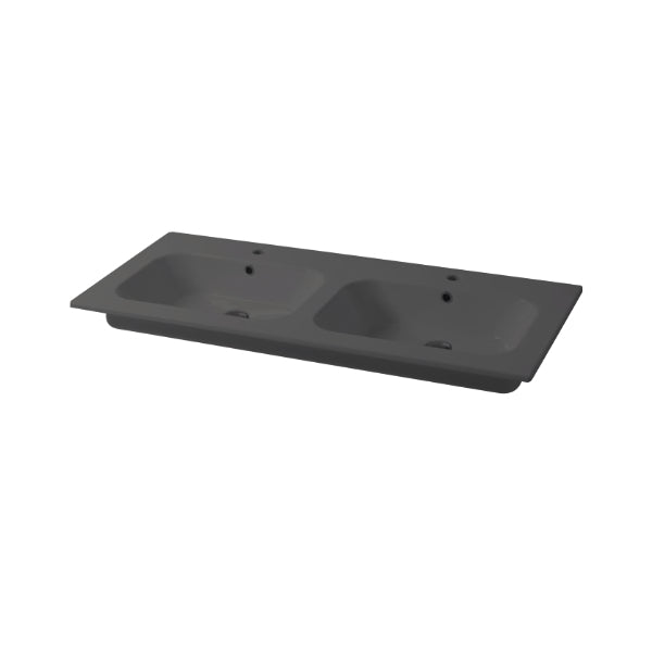 Console encastrée carrée Qubo 121 cm avec double vasque