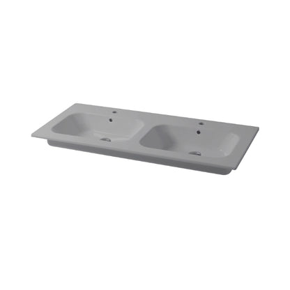 Console encastrée carrée Qubo 121 cm avec double vasque