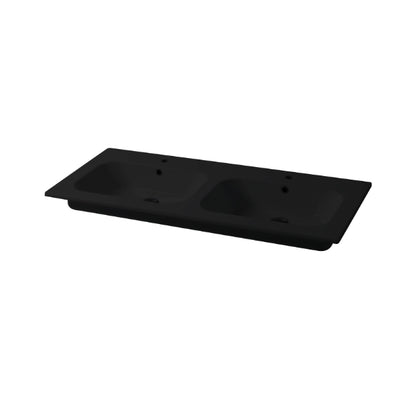 Console encastrée carrée Qubo 121 cm avec double vasque