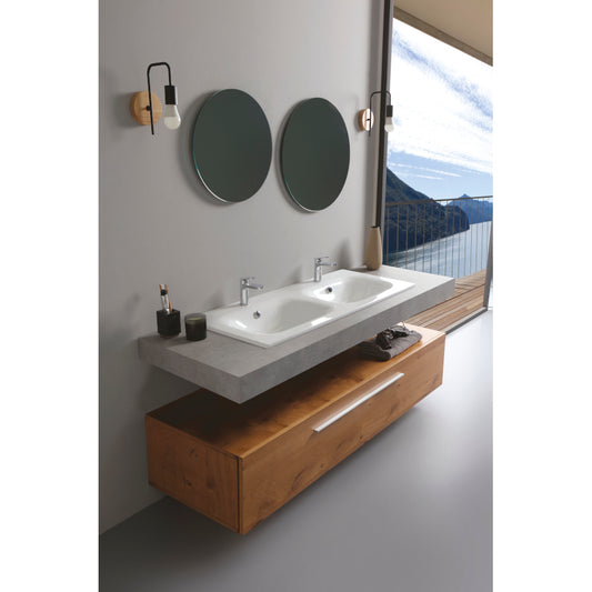 Lavabo double encastré 121 x 51 x h 16,8 cm Soft