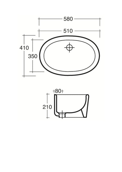 Lavabo sous plan 58 x 39 cm Paris