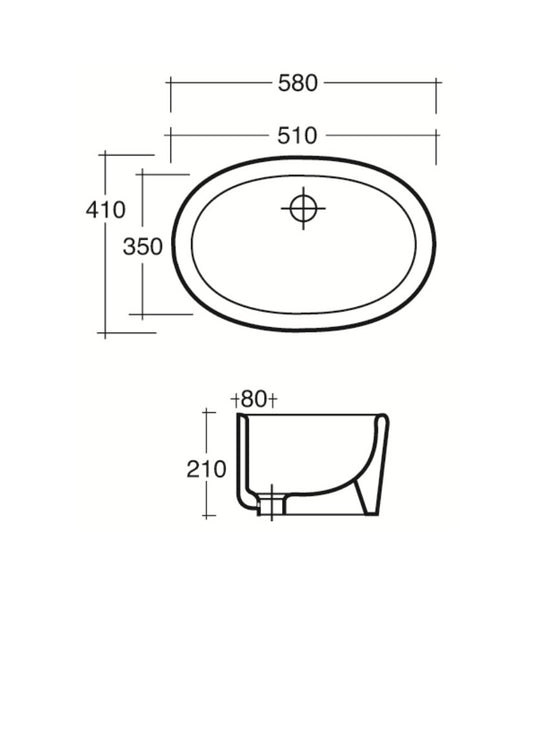 Lavabo sous plan 58 x 39 cm Paris