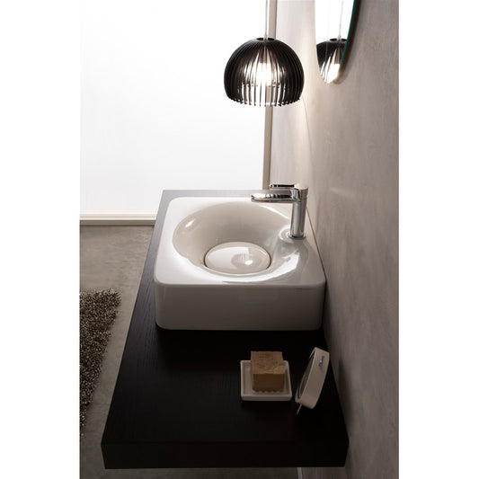 Lavabo Fuji à poser ou suspendu avec trou
