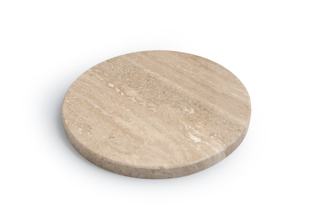 Tabouret à structure métallique et plateau en marbre
