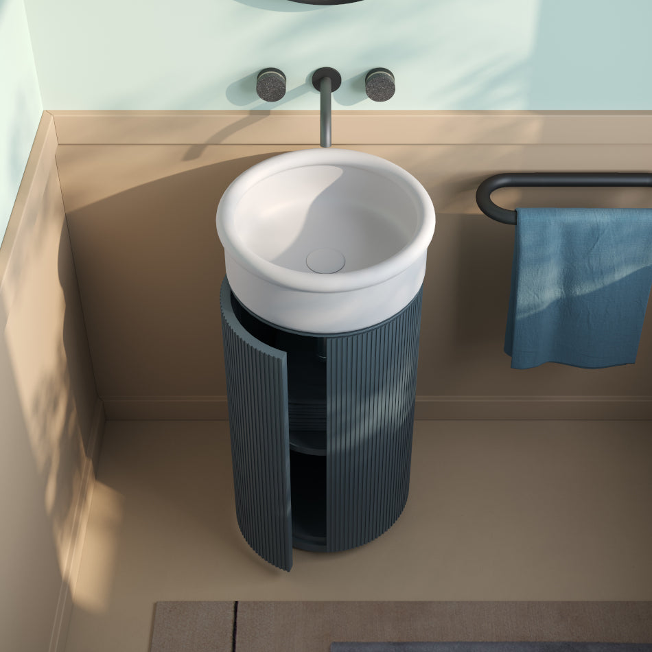 Meuble rond H72 cm pour vasques à poser Opera