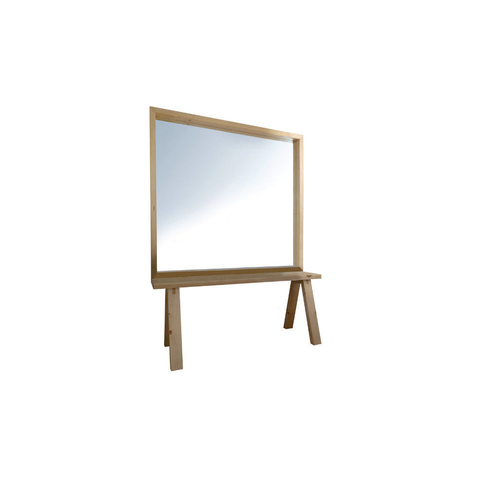 MOBILE DA TERRA IN LEGNO CON SPECCHIO TELA TINOZZA