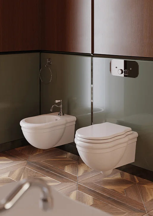 Toilettes suspendues Hermitage avec bidet