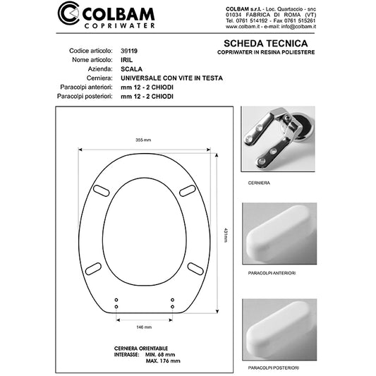 Siège de toilette compatible avec Iril