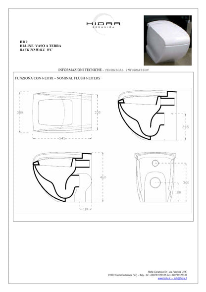 Coppia Sanitari Vaso e Bidet Terra Hi-Line