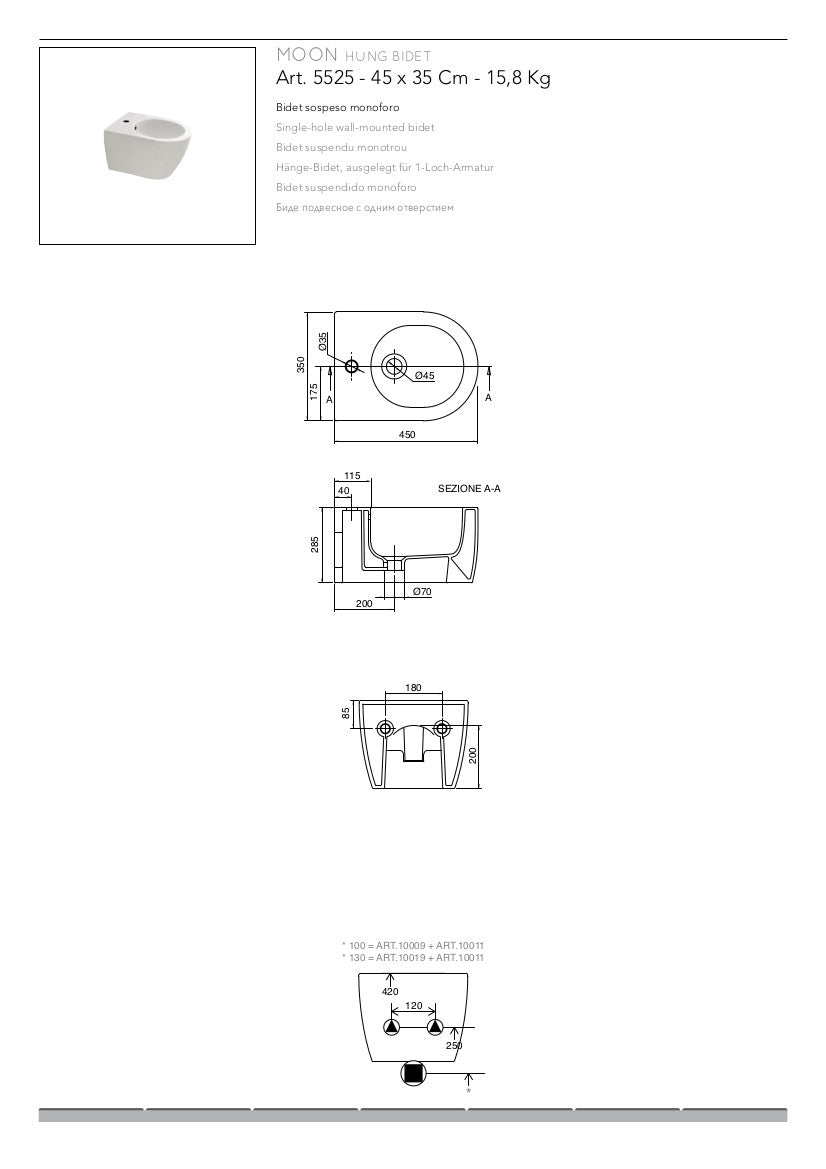 Appareils sanitaires muraux Clean Flush Mini Moon