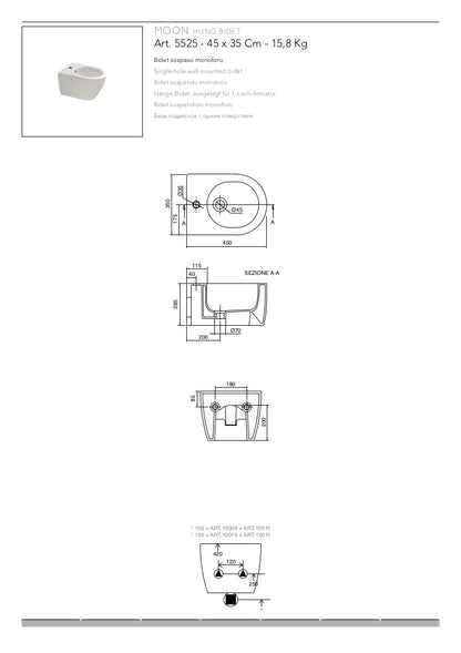 Appareils sanitaires muraux Clean Flush Mini Moon