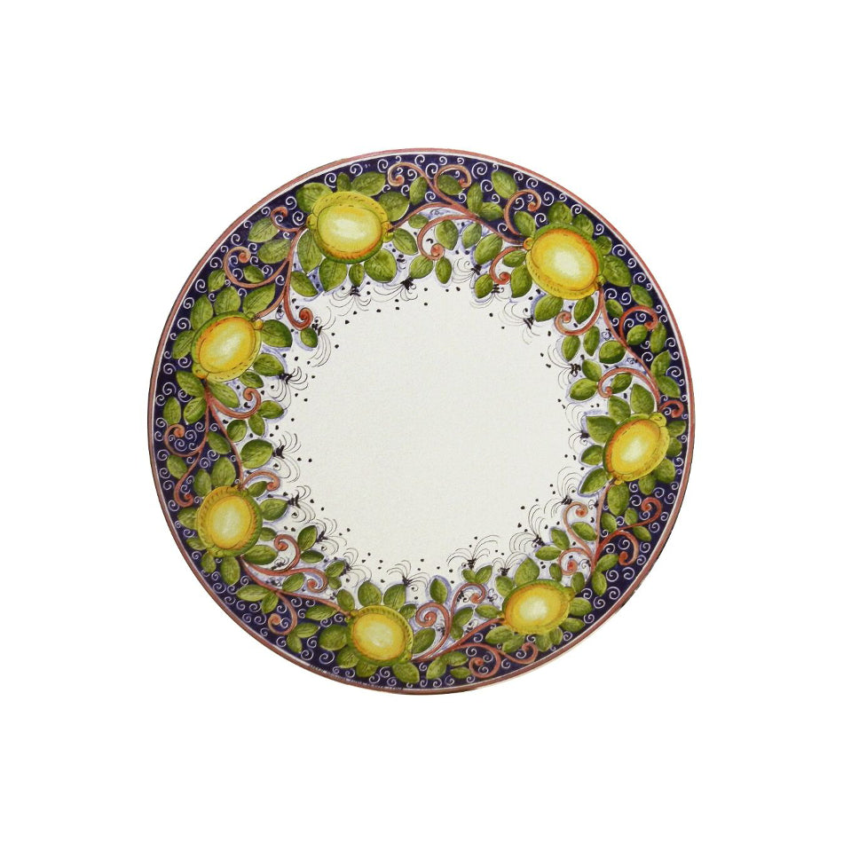 Table ronde en pierre de lave Citrons et Tournesols
