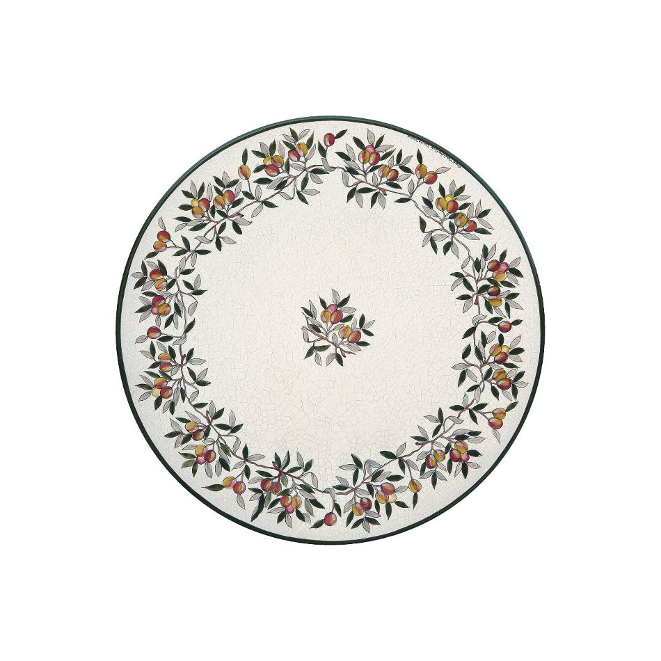 Table ronde en pierre de lave Citrons et Tournesols