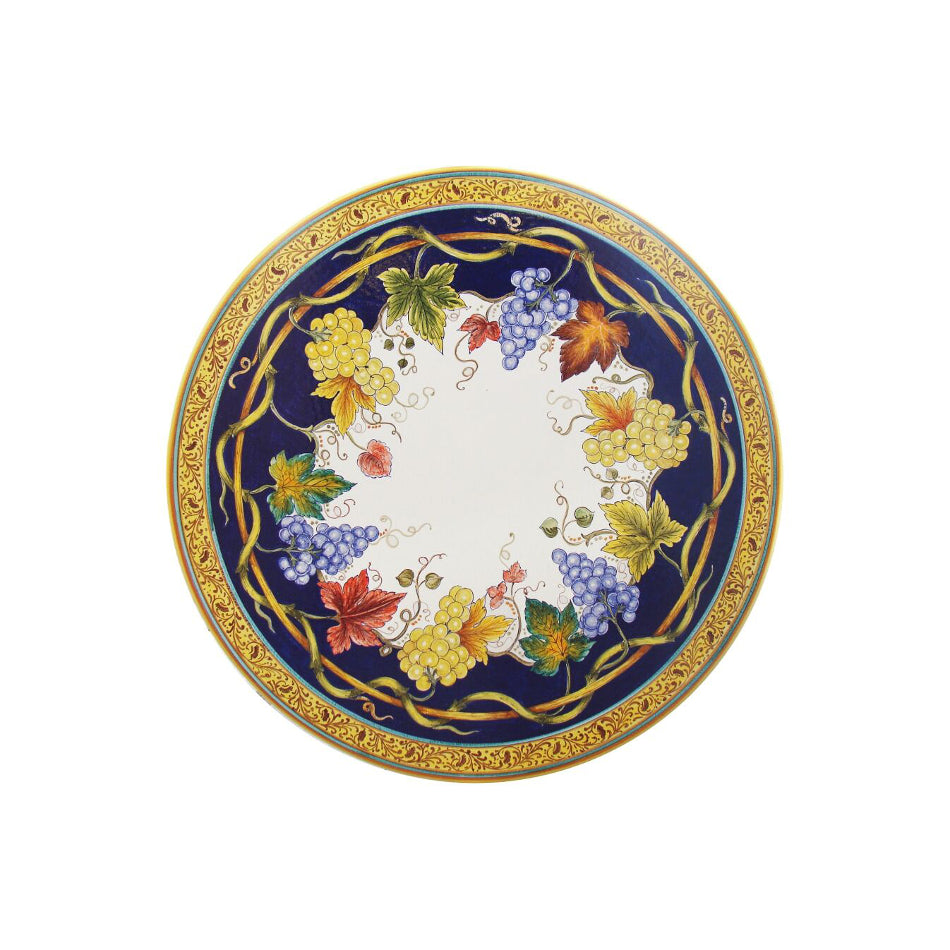 Table ronde en pierre de lave Citrons et Tournesols