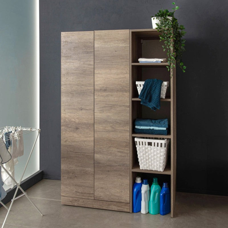Composition salle de bains/buanderie 110 cm avec colonne lave-linge/sèche-linge 